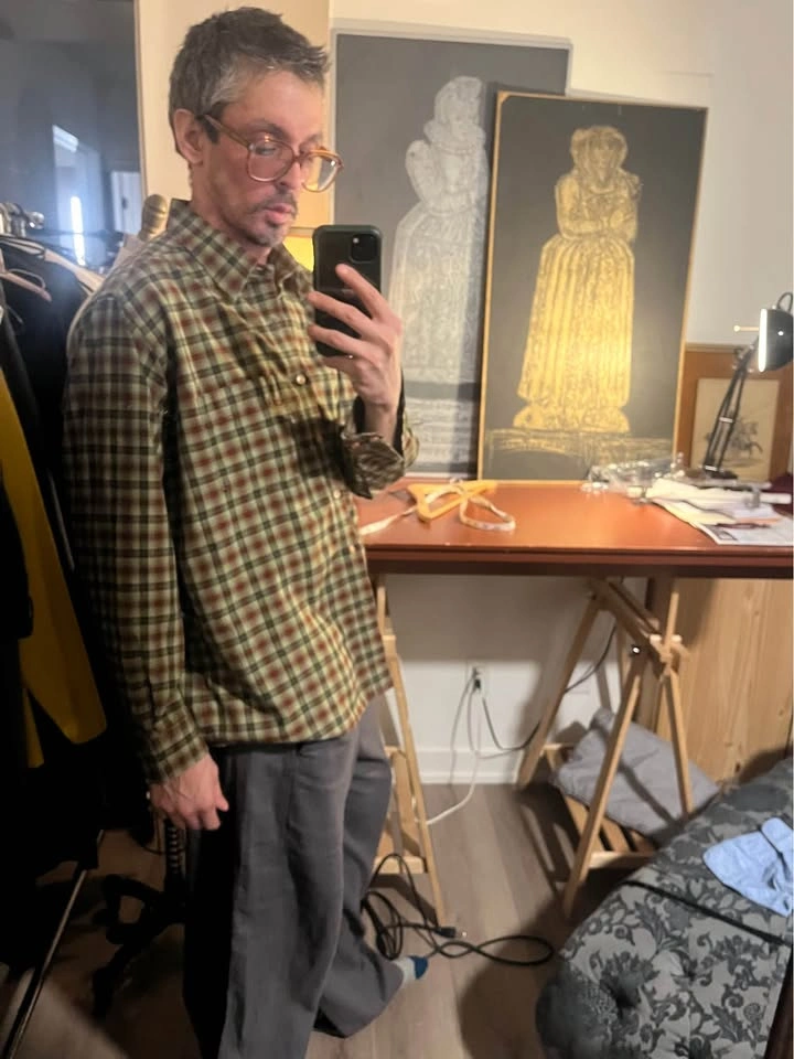 Vintage Deadstock Cotton/Wool Button Up Micro Plaid (L) - photo 2