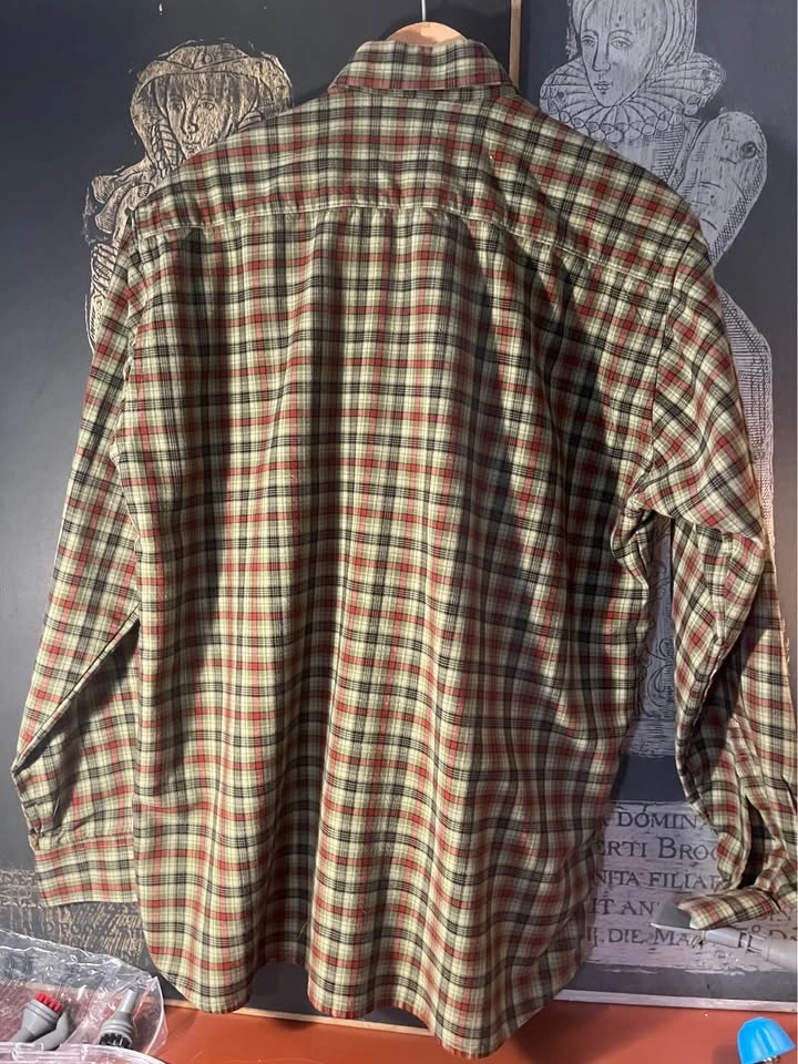 Vintage Deadstock Cotton/Wool Button Up Micro Plaid (L) - photo 5