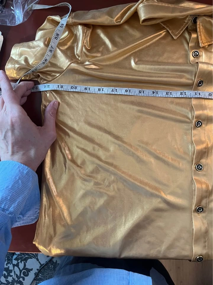 Gold Lamé Jersey Men's Club Shirt - photo 4