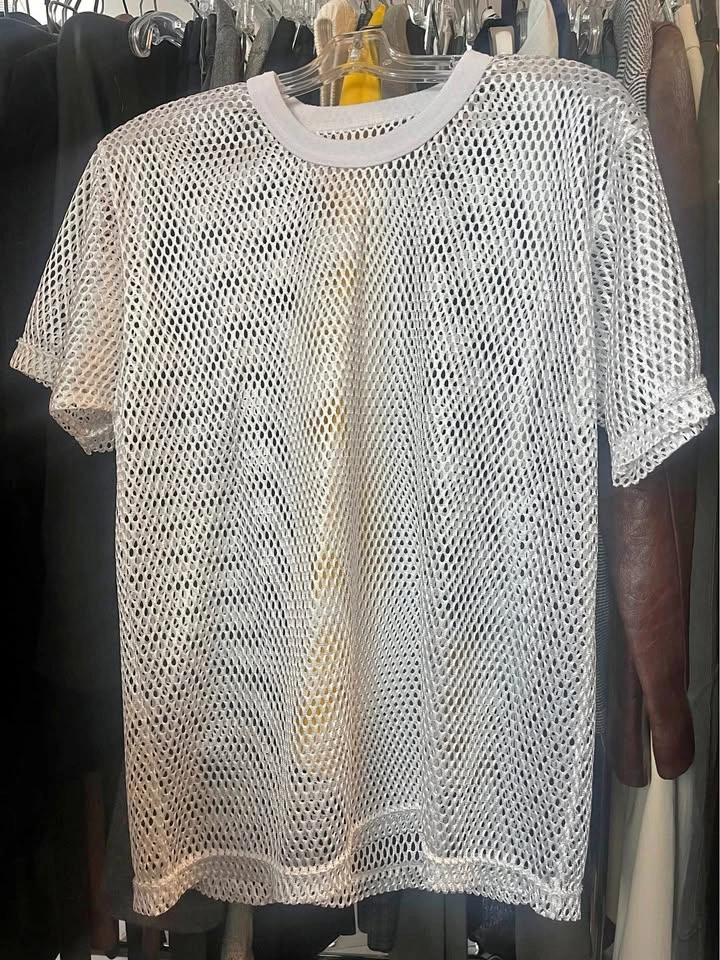 White mesh tee, size medium