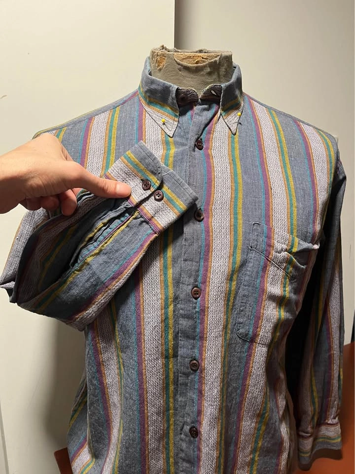 Vintage Unisex Cotton Button-Up Shirt - Medium - photo 2