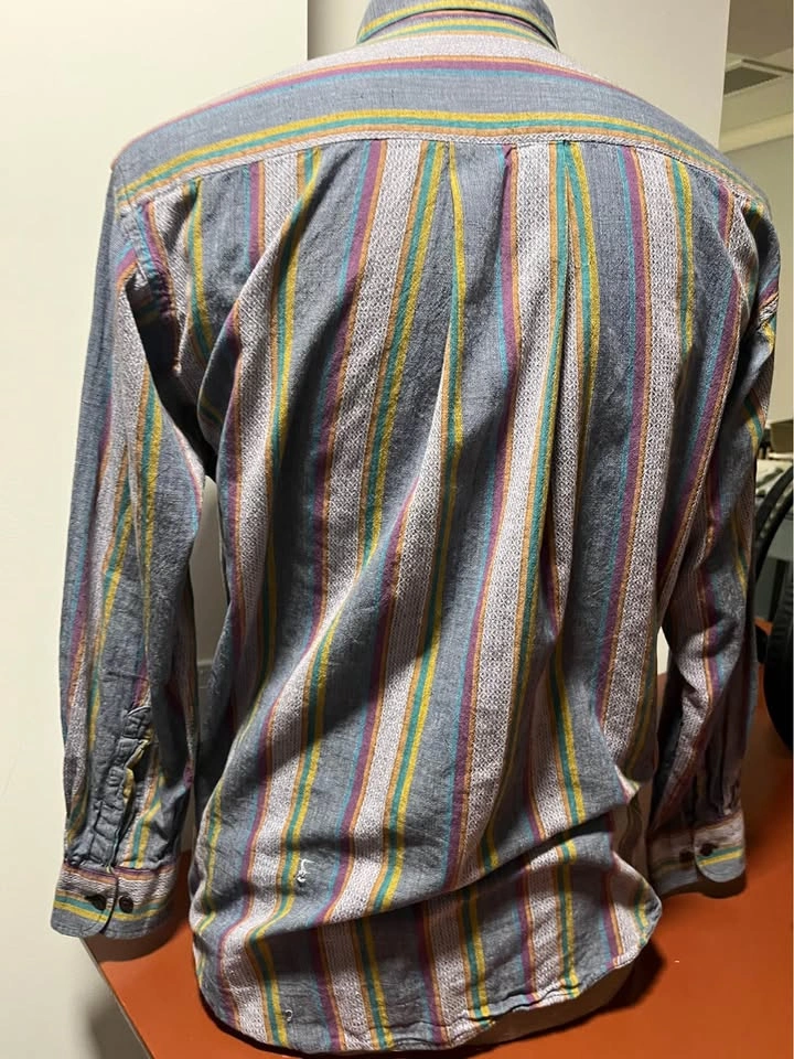 Vintage Unisex Cotton Button-Up Shirt - Medium - photo 3