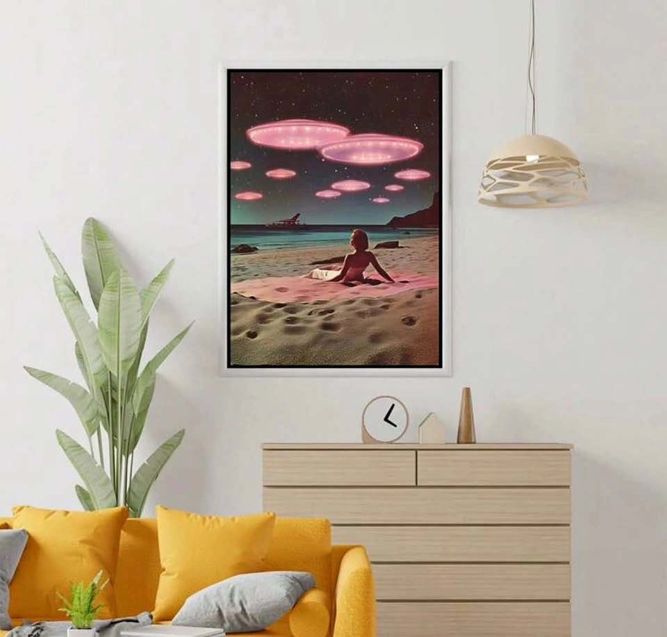Poster "beach and UFO"