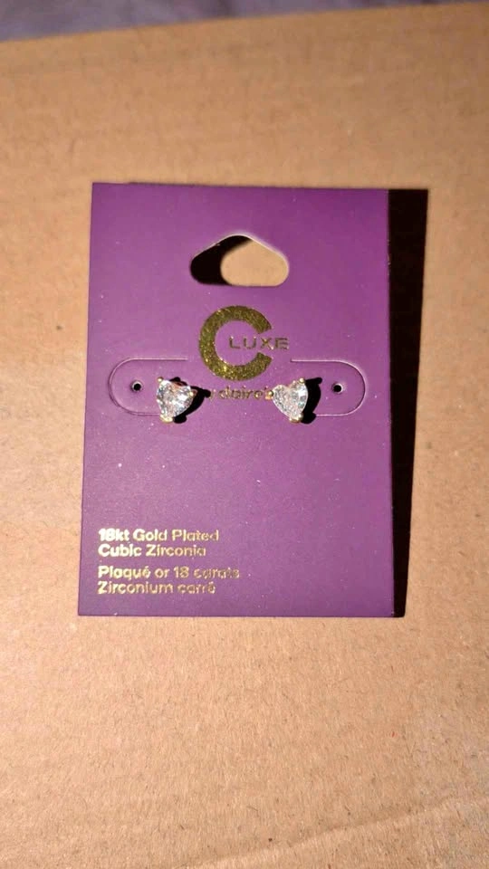 18K Gold Plated Heart Shaped Earrings