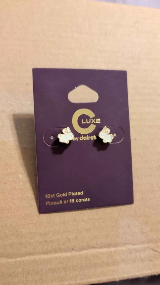 18K Gold Plated Bunny Earrings - photo 2