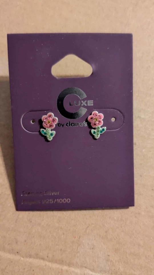Claire's Sterling Silver Flower Spring Earrings - photo 2
