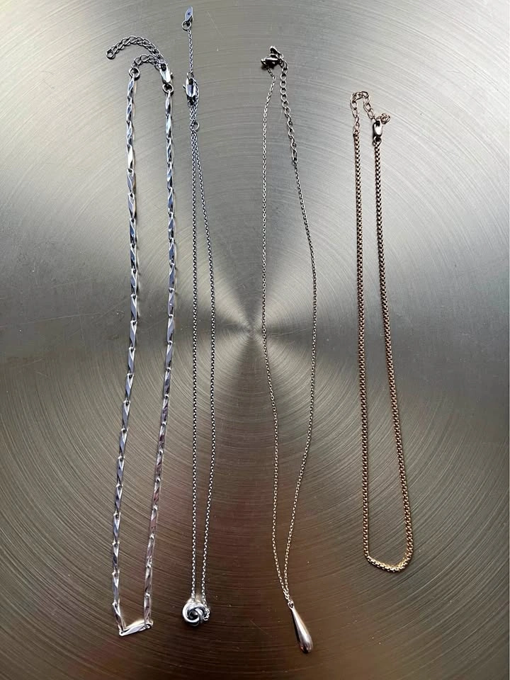 Sterling silver and gold necklaces