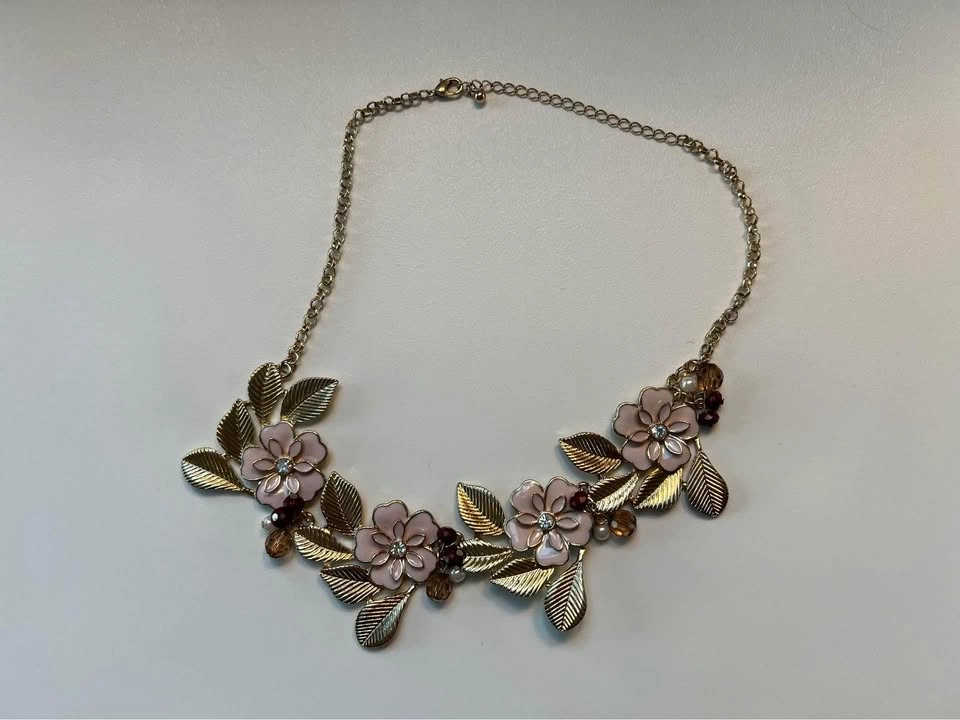 Gold Floral Statement Necklace