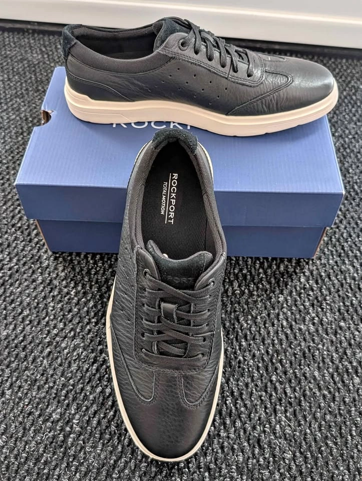 Rockport Total Motion Court T-Toe Leather Sneakers Size 7.5 NEW