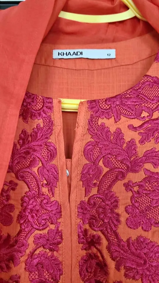 Brand new elegant party wear khadi 2pc embroidered suit thumbnail