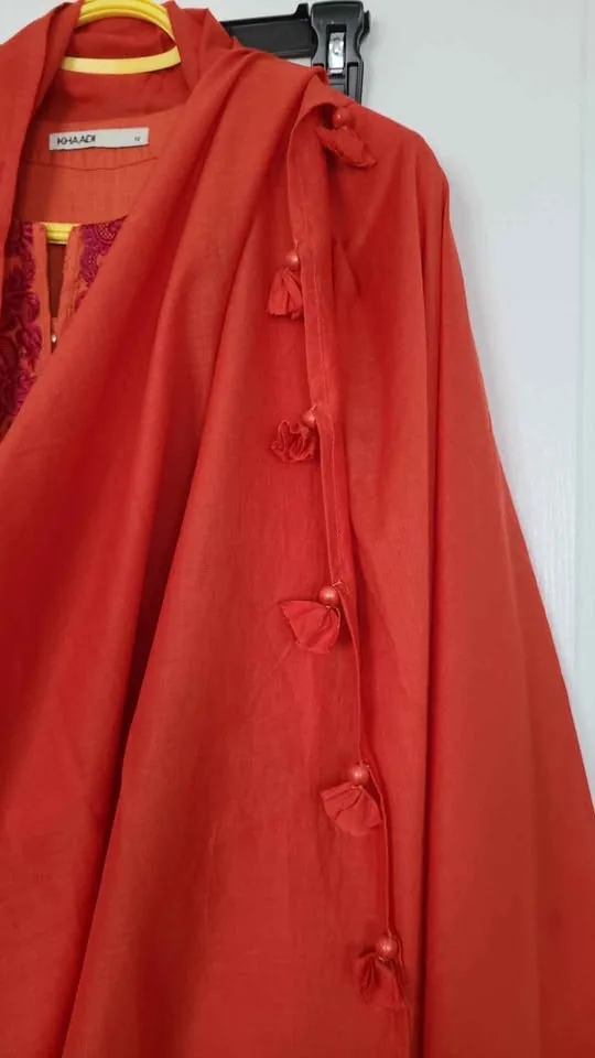 Brand new elegant party wear khadi 2pc embroidered suit image indicator(2)