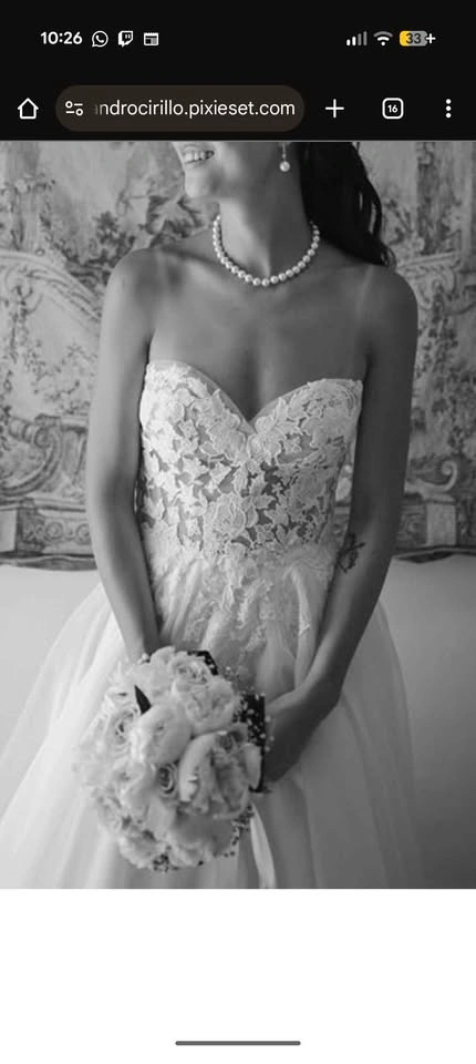 Mikaela Strapless Lace Bodice A-Line Wedding Dress - photo 2