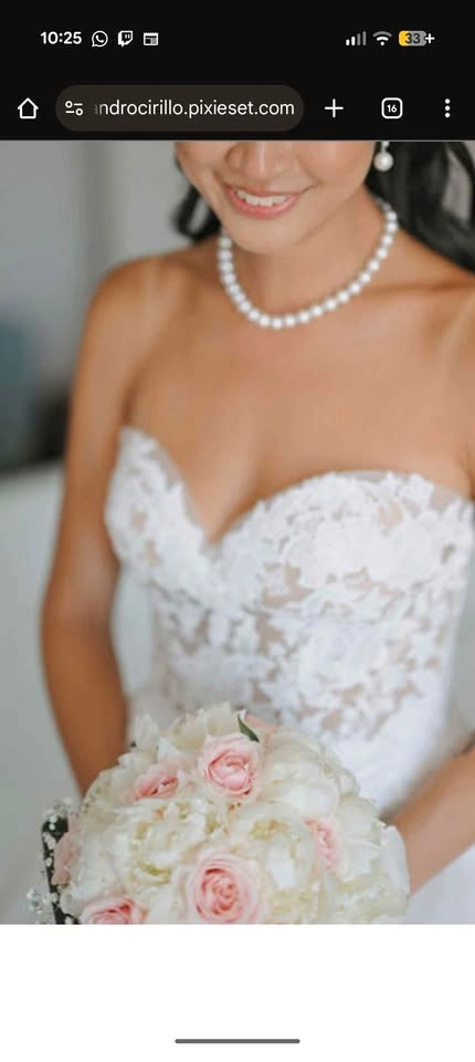 Mikaela Strapless Lace Bodice A-Line Wedding Dress - photo 3