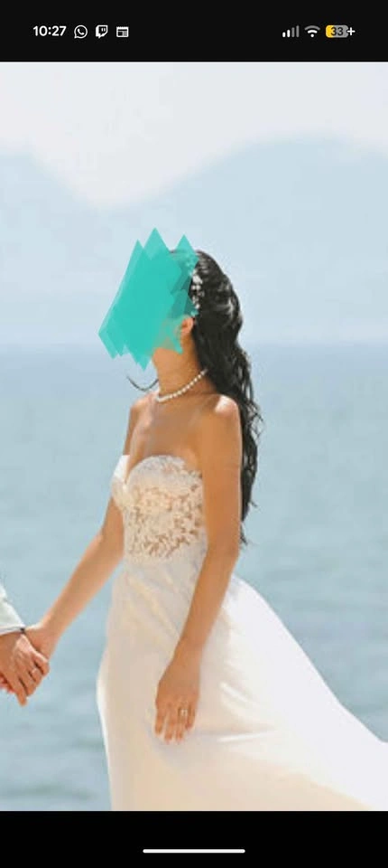 Mikaela Strapless Lace Bodice A-Line Wedding Dress - photo 5