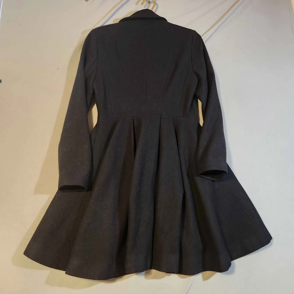 Ever New Black Wool Blend Fit & Flare Coat USA 6 - photo 3