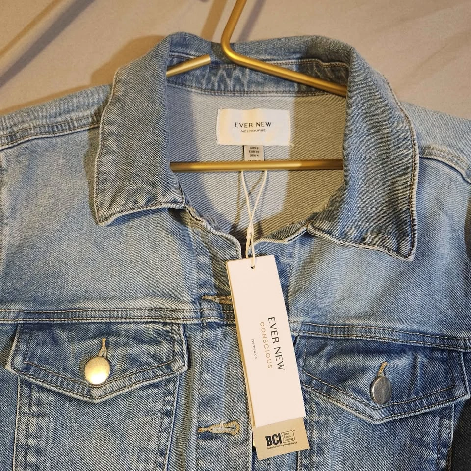 NWT Ever New Hattie Denim Jacket light wash size USA 4 - photo 2