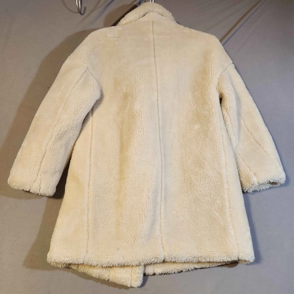 NWT Topshop Cream Borg Teddy Coat Double Breasted Faux Shearling - photo 4