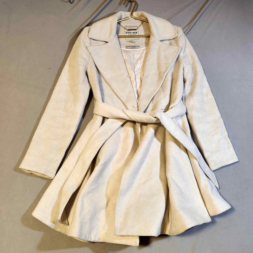 Ever New Melbourne Skylar Cream Wool Blend Coat Size 4