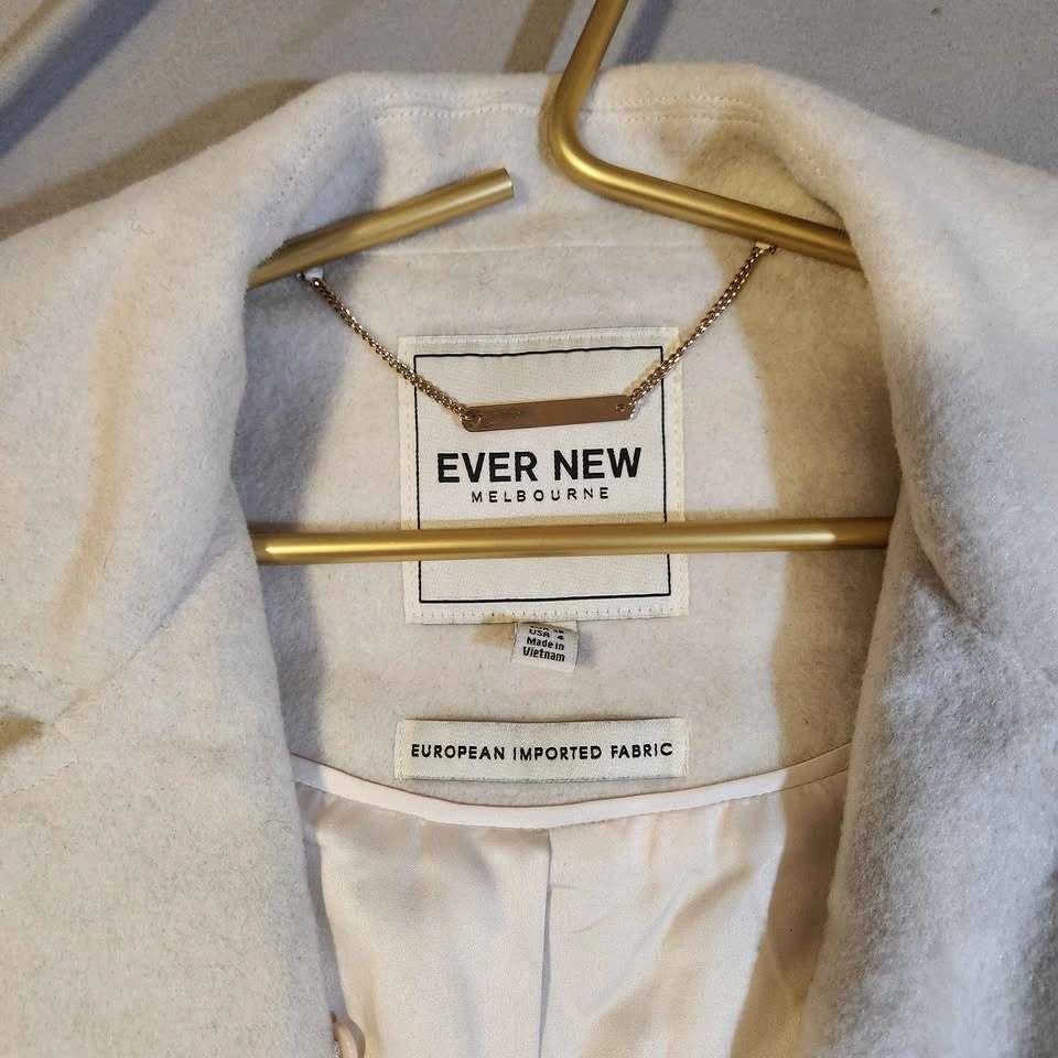 Ever New Melbourne Skylar Cream Wool Blend Coat Size 4 - photo 2