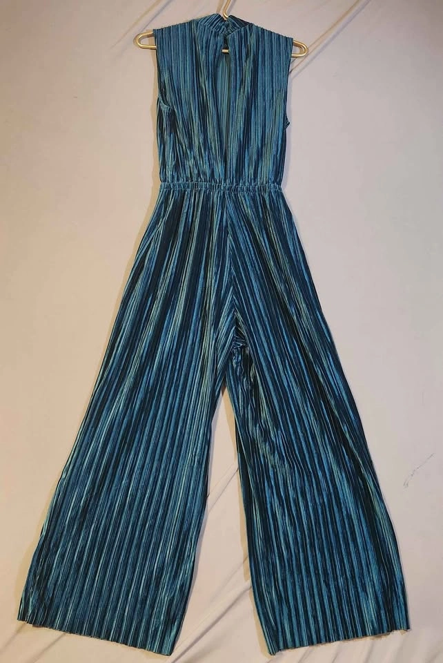 New With Tag DYNAMITE Blue Pleated Sleeveless Jumpsuit TP/XS - photo 2