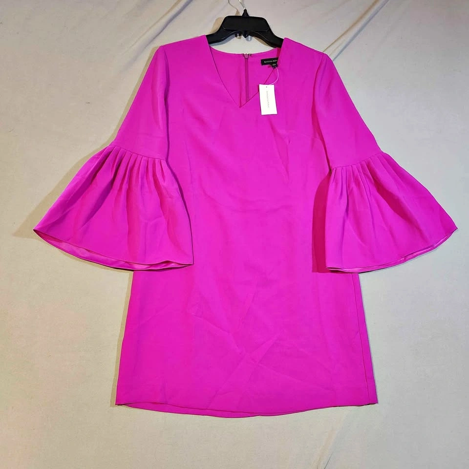 Banana Republic Pink V-Neck Bell Sleeve Dress 0P Petite NWT