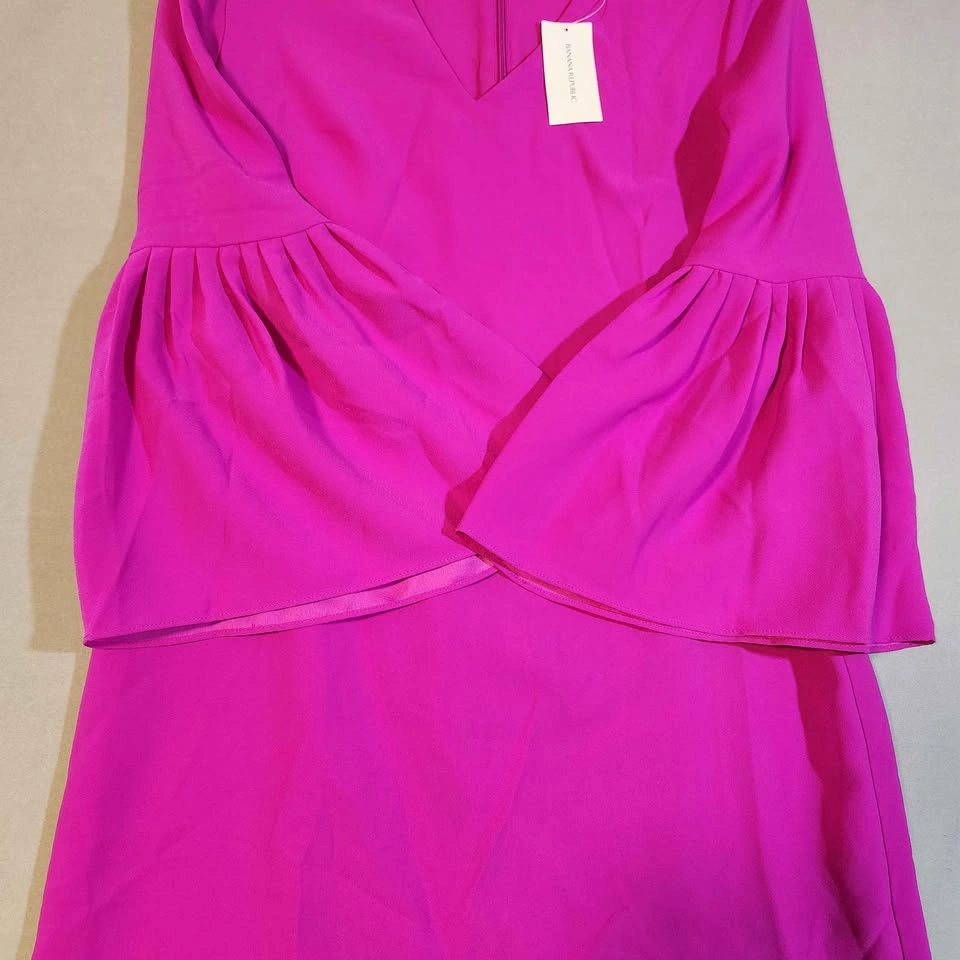 Banana Republic Pink V-Neck Bell Sleeve Dress 0P Petite NWT - photo 2