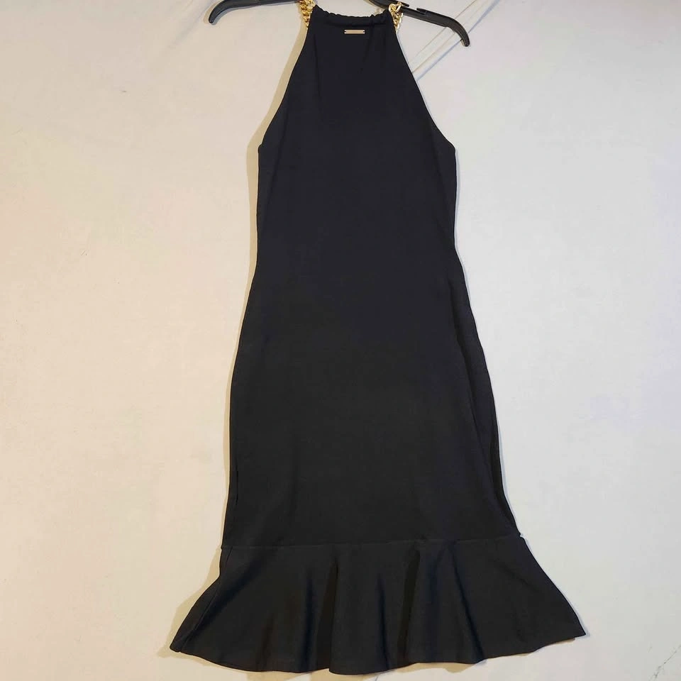 New Michael Kors Halter-Neck Cocktail Dress w/ Gold Chain - Size - photo 2