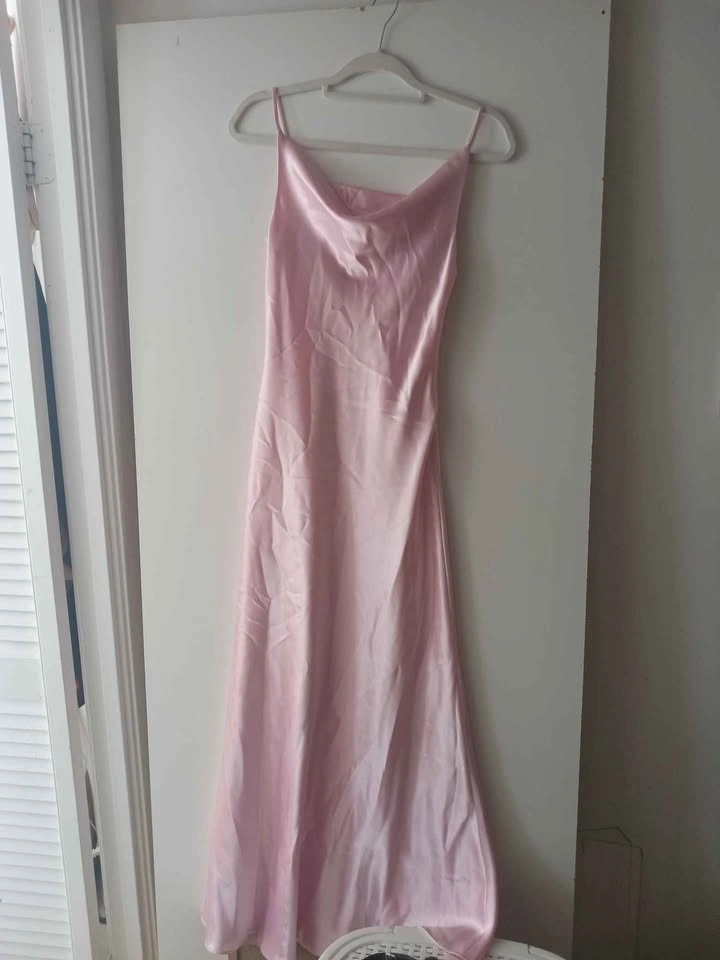 Light Pink Satin Cowl Neck Slip Dress size Medium - photo 3