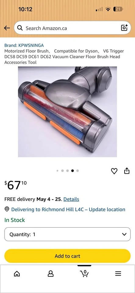 Dyson V6/DC Series Motorized Floor Brush - Brand New