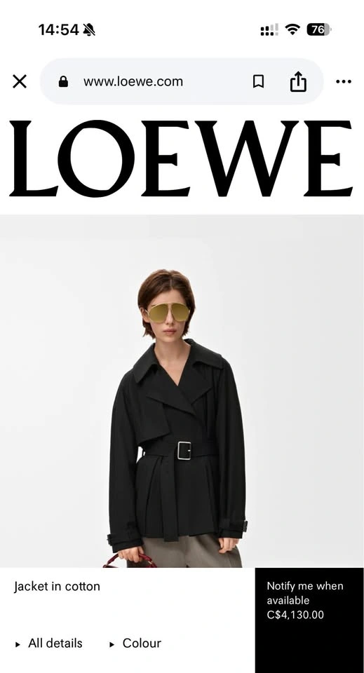 Loewe Jacket in Cotton
