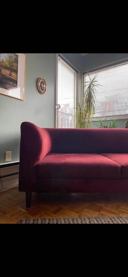 EQ3 Burgundy Sofa and Ottoman with Storage - photo 4