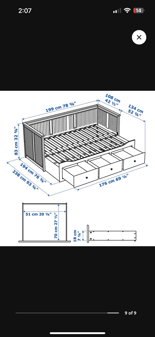 Free delivery today IKEA Hemnes Twin XL Daybed w/  2 Mattress - photo 4