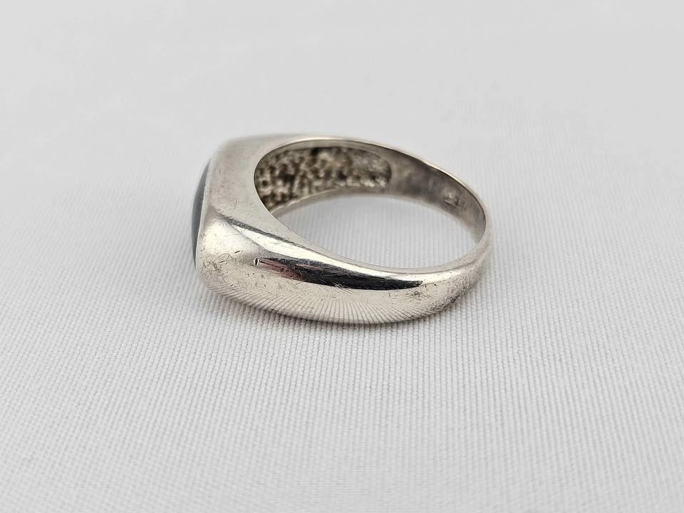 Vintage Sterling Silver Black Onyx Signet Ring Size 7.75 - photo 3