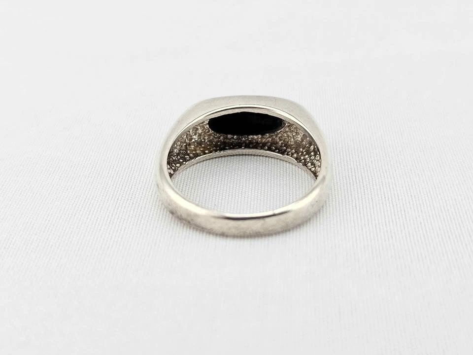 Vintage Sterling Silver Black Onyx Signet Ring Size 7.75 - photo 5
