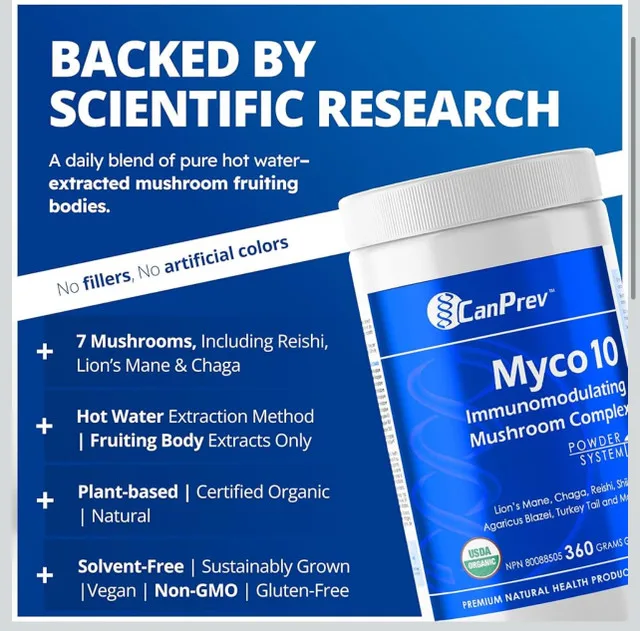 CanPrev Myco10 Mushroom Complex 360g Powder image indicator(3)