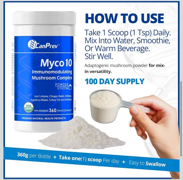 CanPrev Myco10 Mushroom Complex 360g Powder image indicator(5)