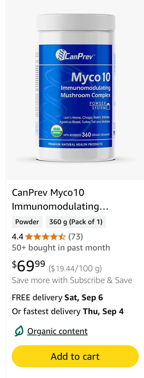CanPrev Myco10 Mushroom Complex 360g Powder image indicator(8)