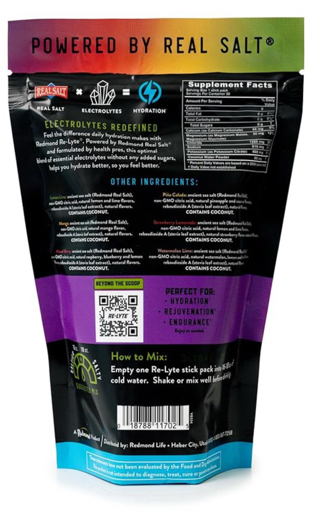 REDMOND Re-Lyte Hydration Electrolyte Powder Mix | 30 packs - photo 2