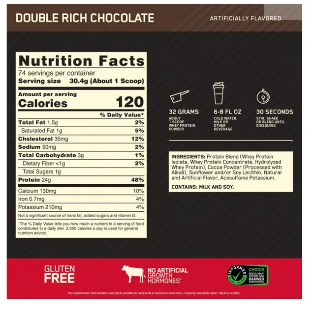 Optimum Nutrition Whey Double Rich Chocolat 5 image indicator(5)