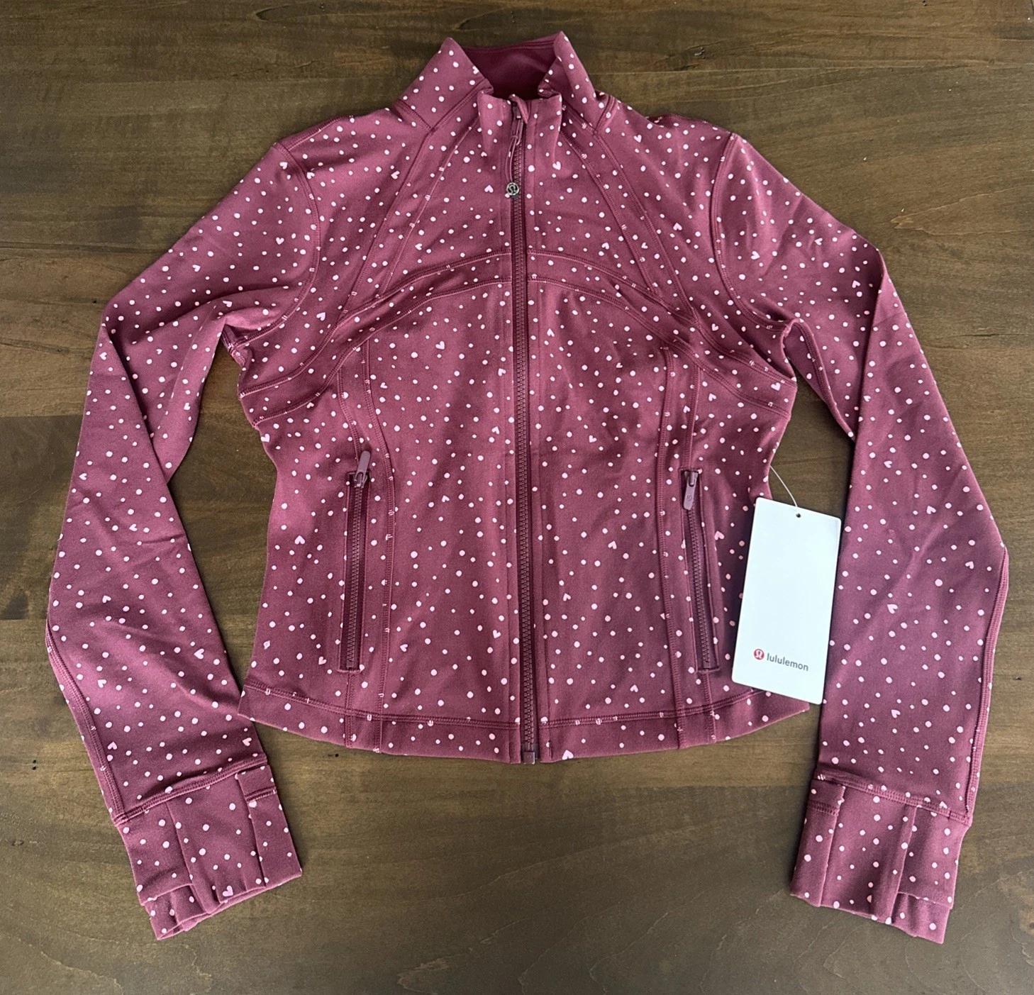 LULULEMON DEFINE JACKET CROPPED NULU HEART SCATTER DOT CANDY CLO