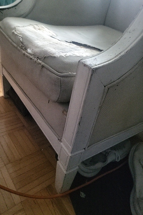 2 Matching High-End Arm Chairs - Upholstery Needed - photo 4