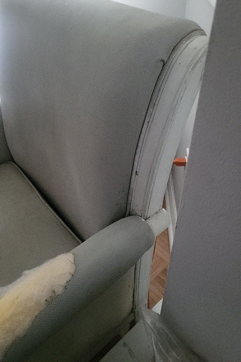 2 Matching High-End Arm Chairs - Upholstery Needed - photo 5