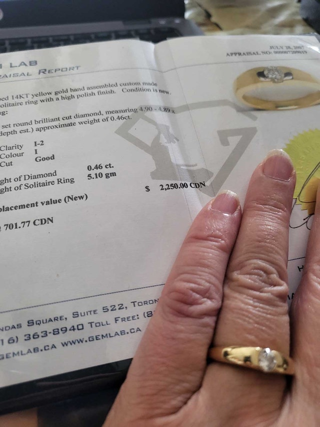 14k Yellow Gold .46 CT Diamond Modern Ring