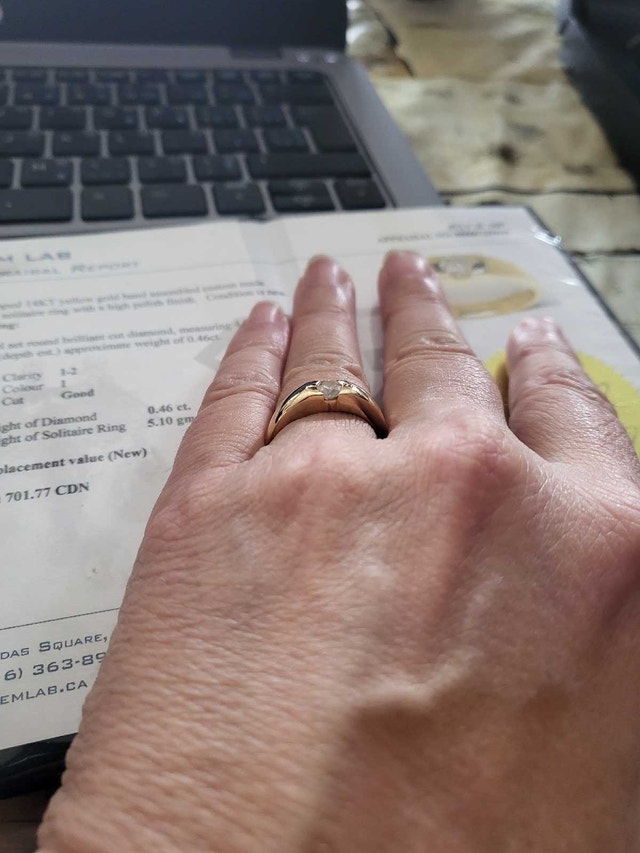 14k Yellow Gold .46 CT Diamond Modern Ring - photo 2