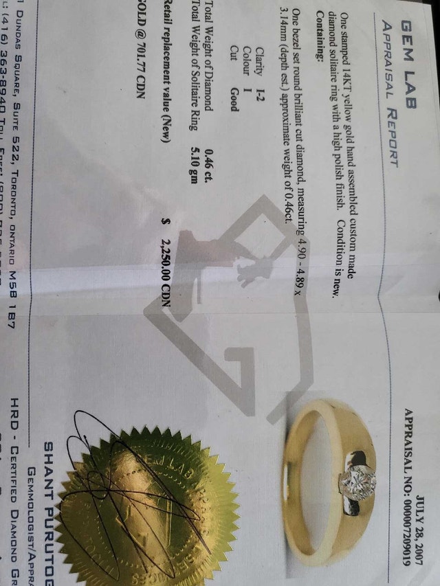 14k Yellow Gold .46 CT Diamond Modern Ring - photo 3