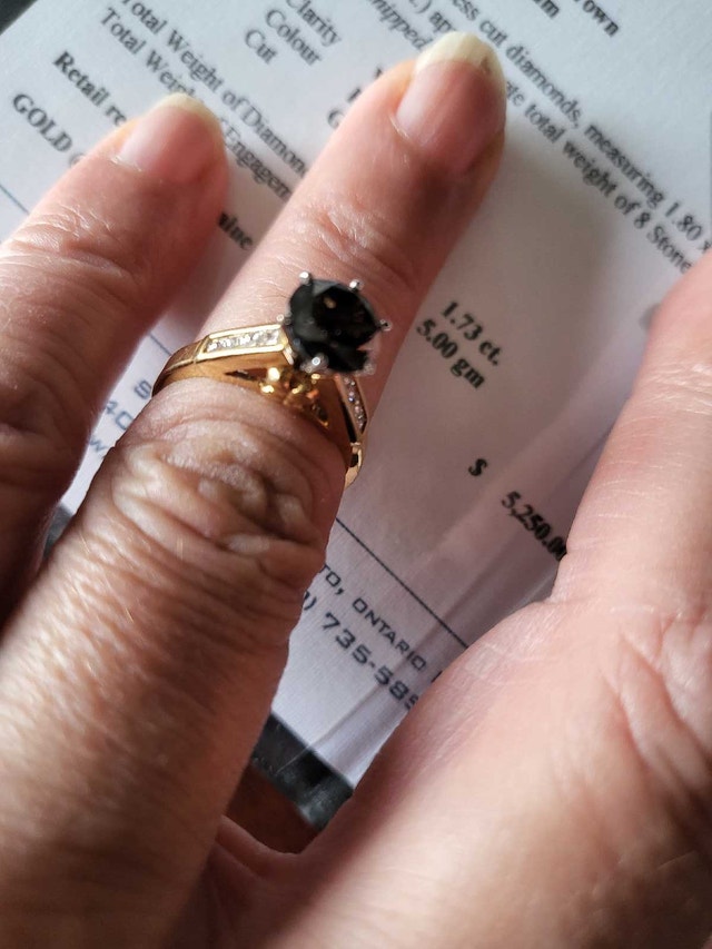18k Yellow Gold 1.47ct Center Diamond Ring - photo 5