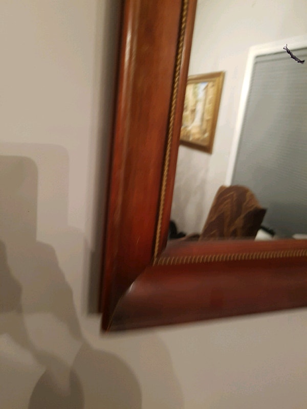 Large Wooden Mirror - 46" x 35" Solid Mahogany - photo 2