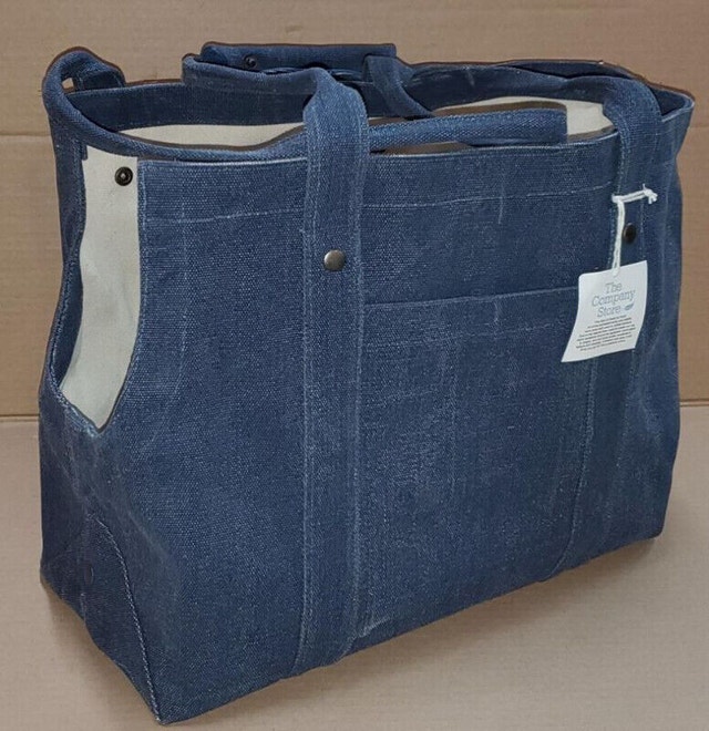Distressed Canvas Dog Tote, sz L, Navy