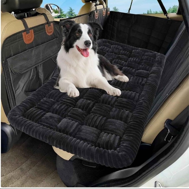 Loiion Non-Slip Backseat Extender Dog Car Bed Mat 50"x24.6" Blac