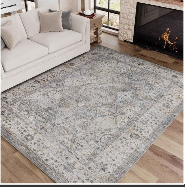 New Engiw Machine Washable Area Rug, 5'x7' Ultra-Thin Non Slip